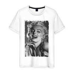 Мужская футболка хлопок с принтом Marilyn Monroe в Курске, 100% хлопок | прямой крой, круглый вырез горловины, длина до линии бедер, слегка спущенное плечо. | Тематика изображения на принте: marilyn monroe | актриса | мэрилин монро | певица