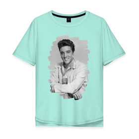 Мужская футболка хлопок Oversize с принтом Elvis Presley в Курске, 100% хлопок | свободный крой, круглый ворот, “спинка” длиннее передней части | elvis presley | король | рок н ролл | элвис пресли