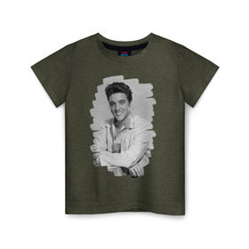 Детская футболка хлопок с принтом Elvis Presley в Курске, 100% хлопок | круглый вырез горловины, полуприлегающий силуэт, длина до линии бедер | elvis presley | король | рок н ролл | элвис пресли