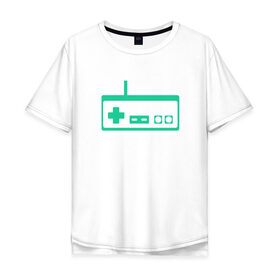 Мужская футболка хлопок Oversize с принтом GamePad Nintendo classic в Курске, 100% хлопок | свободный крой, круглый ворот, “спинка” длиннее передней части | Тематика изображения на принте: 