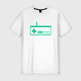 Мужская футболка премиум с принтом GamePad Nintendo classic в Курске, 92% хлопок, 8% лайкра | приталенный силуэт, круглый вырез ворота, длина до линии бедра, короткий рукав | 