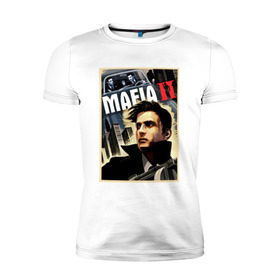 Мужская футболка премиум с принтом Mafia 2 в Курске, 92% хлопок, 8% лайкра | приталенный силуэт, круглый вырез ворота, длина до линии бедра, короткий рукав | mafia | вито | игра | скалетта. | эмпайр бэй