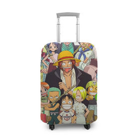 Чехол для чемодана 3D с принтом One Piece в Курске, 86% полиэфир, 14% спандекс | двустороннее нанесение принта, прорези для ручек и колес | anime | one piece | аниме | ван пис