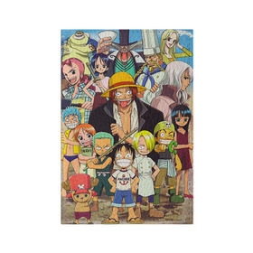Обложка для паспорта матовая кожа с принтом One Piece в Курске, натуральная матовая кожа | размер 19,3 х 13,7 см; прозрачные пластиковые крепления | Тематика изображения на принте: anime | one piece | аниме | ван пис