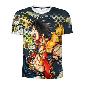 Мужская футболка 3D спортивная с принтом One Piece в Курске, 100% полиэстер с улучшенными характеристиками | приталенный силуэт, круглая горловина, широкие плечи, сужается к линии бедра | Тематика изображения на принте: anime | one piece | аниме | ван пис