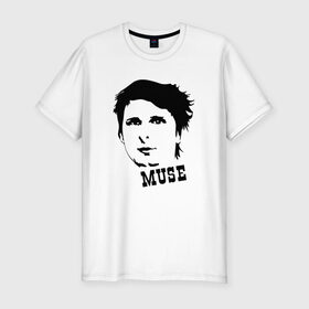 Мужская футболка премиум с принтом Muse в Курске, 92% хлопок, 8% лайкра | приталенный силуэт, круглый вырез ворота, длина до линии бедра, короткий рукав | солист группы musemuse