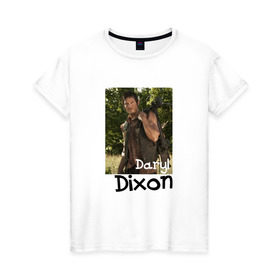 Женская футболка хлопок с принтом Daryl Dixon photo в Курске, 100% хлопок | прямой крой, круглый вырез горловины, длина до линии бедер, слегка спущенное плечо | daryl | dixon | walking | дэрил | мертвецы | ходячие