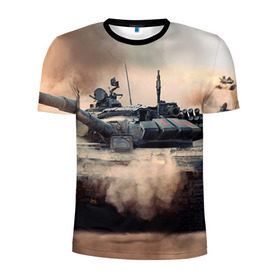Мужская футболка 3D спортивная с принтом Танк в Курске, 100% полиэстер с улучшенными характеристиками | приталенный силуэт, круглая горловина, широкие плечи, сужается к линии бедра | армия | войска | сила | танк | танки | танкист | танковые войска