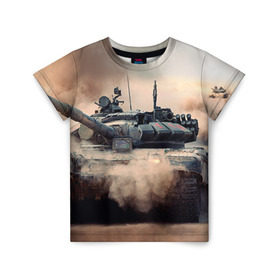 Детская футболка 3D с принтом Танк в Курске, 100% гипоаллергенный полиэфир | прямой крой, круглый вырез горловины, длина до линии бедер, чуть спущенное плечо, ткань немного тянется | армия | войска | сила | танк | танки | танкист | танковые войска