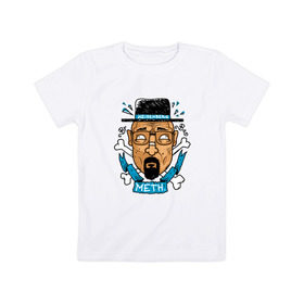 Детская футболка хлопок с принтом Heisenberg - Only Meth в Курске, 100% хлопок | круглый вырез горловины, полуприлегающий силуэт, длина до линии бедер | breaking bad | chef | dope | heisenberg | walter white