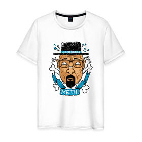 Мужская футболка хлопок с принтом Heisenberg - Only Meth в Курске, 100% хлопок | прямой крой, круглый вырез горловины, длина до линии бедер, слегка спущенное плечо. | breaking bad | chef | dope | heisenberg | walter white