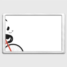 Магнит 45*70 с принтом Панда на велосипеде в Курске, Пластик | Размер: 78*52 мм; Размер печати: 70*45 | Тематика изображения на принте: панда