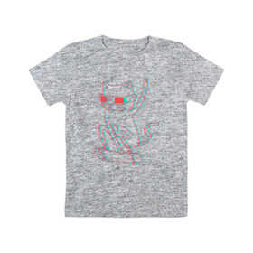 Детская футболка хлопок с принтом Кот скейтбордист в Курске, 100% хлопок | круглый вырез горловины, полуприлегающий силуэт, длина до линии бедер | борд | кот | кошки | очки | скейтборд | стерео | экстрим
