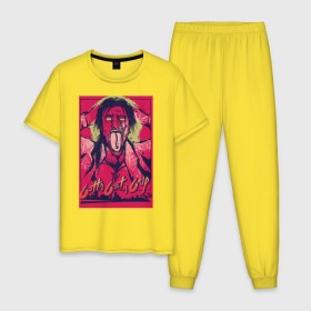 Мужская пижама хлопок с принтом Hotline miami 2 (The Son) в Курске, 100% хлопок | брюки и футболка прямого кроя, без карманов, на брюках мягкая резинка на поясе и по низу штанин
 | hotline miami