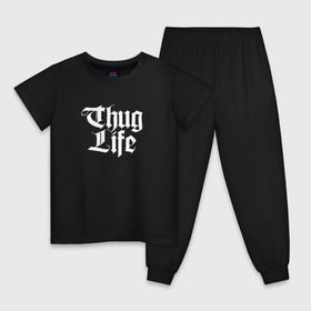 Детская пижама хлопок с принтом Thug Life 2pac в Курске, 100% хлопок |  брюки и футболка прямого кроя, без карманов, на брюках мягкая резинка на поясе и по низу штанин
 | Тематика изображения на принте: 2pac | life | rap | thug | tupac | рэп | тупак