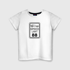 Детская футболка хлопок с принтом Знак ограничения скорости в Курске, 100% хлопок | круглый вырез горловины, полуприлегающий силуэт, длина до линии бедер | 