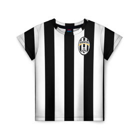 Детская футболка 3D с принтом Juventus Vidal в Курске, 100% гипоаллергенный полиэфир | прямой крой, круглый вырез горловины, длина до линии бедер, чуть спущенное плечо, ткань немного тянется | Тематика изображения на принте: football | juventus | vidal | фк | футбол | ювентус