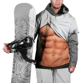 Накидка на куртку 3D с принтом Идеальное тело в Курске, 100% полиэстер |  | идеальное | пресс | спорт | тело | торс