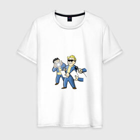 Мужская футболка хлопок с принтом Fallout 4 в Курске, 100% хлопок | прямой крой, круглый вырез горловины, длина до линии бедер, слегка спущенное плечо. | фаллаут | фоллаут