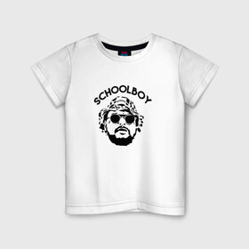 Детская футболка хлопок с принтом Schoolboy q в Курске, 100% хлопок | круглый вырез горловины, полуприлегающий силуэт, длина до линии бедер | rap | schoolboy q | рэп | скулбой