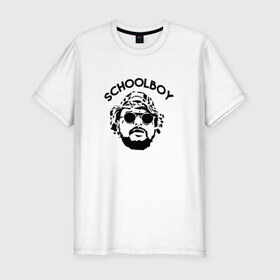 Мужская футболка премиум с принтом Schoolboy q в Курске, 92% хлопок, 8% лайкра | приталенный силуэт, круглый вырез ворота, длина до линии бедра, короткий рукав | rap | schoolboy q | рэп | скулбой