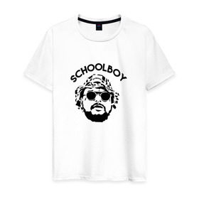 Мужская футболка хлопок с принтом Schoolboy q в Курске, 100% хлопок | прямой крой, круглый вырез горловины, длина до линии бедер, слегка спущенное плечо. | rap | schoolboy q | рэп | скулбой
