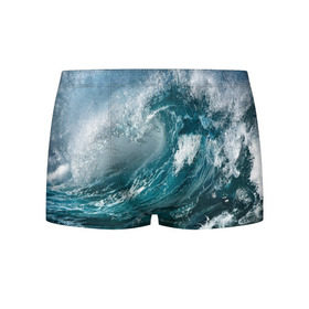 Мужские трусы 3D с принтом Волна в Курске, 50% хлопок, 50% полиэстер | классическая посадка, на поясе мягкая тканевая резинка | Тематика изображения на принте: вода | волны | море | пейзаж
