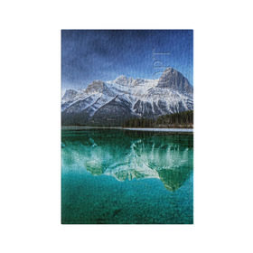 Обложка для паспорта матовая кожа с принтом Отражение в Курске, натуральная матовая кожа | размер 19,3 х 13,7 см; прозрачные пластиковые крепления | горы | облака | озеро | пейзаж