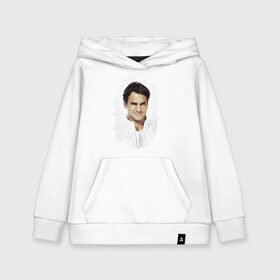 Детская толстовка хлопок с принтом Roger Federer в Курске, 100% хлопок | Круглый горловой вырез, эластичные манжеты, пояс, капюшен | roger federer | роджер федерер | теннис | чемпион