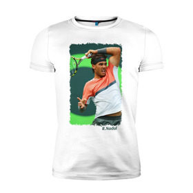 Мужская футболка премиум с принтом Rafael Nadal в Курске, 92% хлопок, 8% лайкра | приталенный силуэт, круглый вырез ворота, длина до линии бедра, короткий рукав | rafael nadal | рафаэль надаль | теннис | чемпион