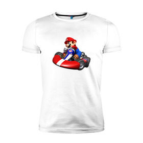 Мужская футболка премиум с принтом Mario Kart в Курске, 92% хлопок, 8% лайкра | приталенный силуэт, круглый вырез ворота, длина до линии бедра, короткий рукав | nintendo | карт | марио | нинтендо