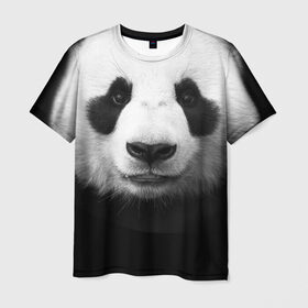 Мужская футболка 3D с принтом Панда в Курске, 100% полиэфир | прямой крой, круглый вырез горловины, длина до линии бедер | Тематика изображения на принте: панда