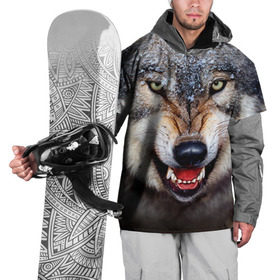 Накидка на куртку 3D с принтом Волк в Курске, 100% полиэстер |  | волк | животные | злой волк | зубы | оскал