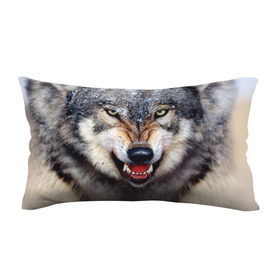 Подушка 3D антистресс с принтом Волк в Курске, наволочка — 100% полиэстер, наполнитель — вспененный полистирол | состоит из подушки и наволочки на молнии | волк | животные | злой волк | зубы | оскал