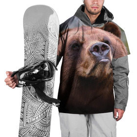 Накидка на куртку 3D с принтом Медведь в Курске, 100% полиэстер |  | бурый | гризли | животные | медведь | мишка