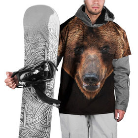 Накидка на куртку 3D с принтом Медведь в Курске, 100% полиэстер |  | бурый | гризли | животные | медведь | мишка