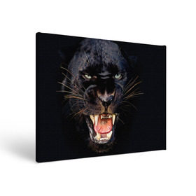 Холст прямоугольный с принтом Пантера в Курске, 100% ПВХ |  | Тематика изображения на принте: животные | зубы | киса | киска | кошка | оскал | пантера