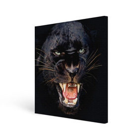 Холст квадратный с принтом Пантера в Курске, 100% ПВХ |  | Тематика изображения на принте: животные | зубы | киса | киска | кошка | оскал | пантера