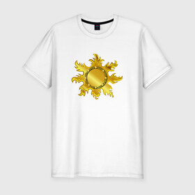 Мужская футболка премиум с принтом Солнце ацтеков в Курске, 92% хлопок, 8% лайкра | приталенный силуэт, круглый вырез ворота, длина до линии бедра, короткий рукав | 