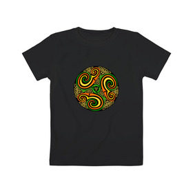 Детская футболка хлопок с принтом Кельтская спираль в Курске, 100% хлопок | круглый вырез горловины, полуприлегающий силуэт, длина до линии бедер | кельтская спираль | кельтская спиральспираль | кельты | орнамент