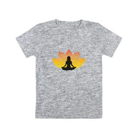 Детская футболка хлопок с принтом Йога в Курске, 100% хлопок | круглый вырез горловины, полуприлегающий силуэт, длина до линии бедер | йога | йогаумиротворение | спокойствие | фитнес