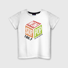 Детская футболка хлопок с принтом Non Stop Pop в Курске, 100% хлопок | круглый вырез горловины, полуприлегающий силуэт, длина до линии бедер | Тематика изображения на принте: 