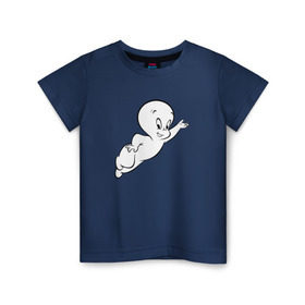 Детская футболка хлопок с принтом Casper в Курске, 100% хлопок | круглый вырез горловины, полуприлегающий силуэт, длина до линии бедер | каспер | касперприведение | охотники за приведениями