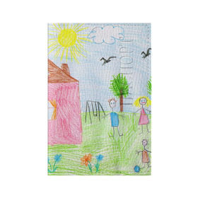 Обложка для паспорта матовая кожа с принтом Детские рисунки в Курске, натуральная матовая кожа | размер 19,3 х 13,7 см; прозрачные пластиковые крепления | dg | габбана | детский | дольче | карандаш | картина | мода | рисунок