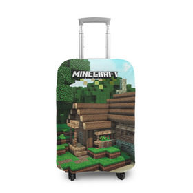 Чехол для чемодана 3D с принтом Minecraft в Курске, 86% полиэфир, 14% спандекс | двустороннее нанесение принта, прорези для ручек и колес | крипер