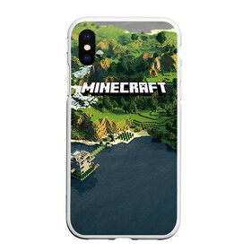 Чехол для iPhone XS Max матовый с принтом Minecraft в Курске, Силикон | Область печати: задняя сторона чехла, без боковых панелей | крипер