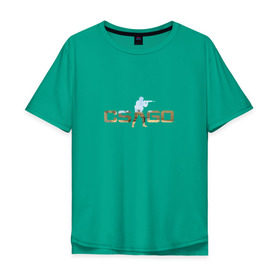 Мужская футболка хлопок Oversize с принтом CS GO De dust 2 в Курске, 100% хлопок | свободный крой, круглый ворот, “спинка” длиннее передней части | counter | cs | go | strike | игры | контр | кс | страйк
