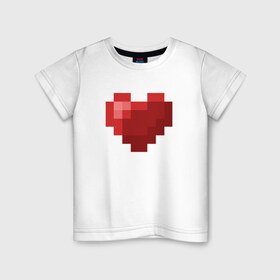Детская футболка хлопок с принтом Heart в Курске, 100% хлопок | круглый вырез горловины, полуприлегающий силуэт, длина до линии бедер | healthy | minecraft | любовь | майнкрафт
