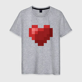Мужская футболка хлопок с принтом Heart в Курске, 100% хлопок | прямой крой, круглый вырез горловины, длина до линии бедер, слегка спущенное плечо. | healthy | minecraft | любовь | майнкрафт