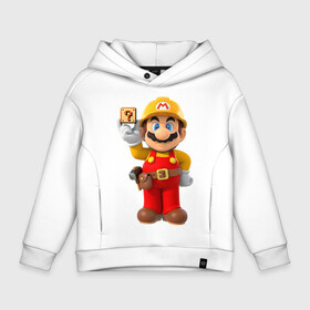 Детское худи Oversize хлопок с принтом Super Mario в Курске, френч-терри — 70% хлопок, 30% полиэстер. Мягкий теплый начес внутри —100% хлопок | боковые карманы, эластичные манжеты и нижняя кромка, капюшон на магнитной кнопке | nintendo | марио | нинтендо